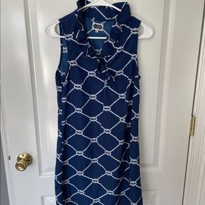 Nautical Rope Ruffle neck shift dress